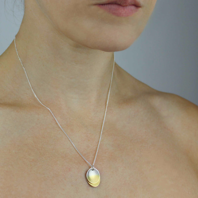 Electra Double Layer Pendant 24ct Yellow Gold Plated Silver