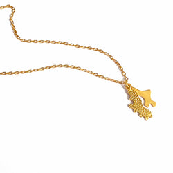 Fragment 22ct Gold Plated Silver Pendant - 18” Spiga Chain