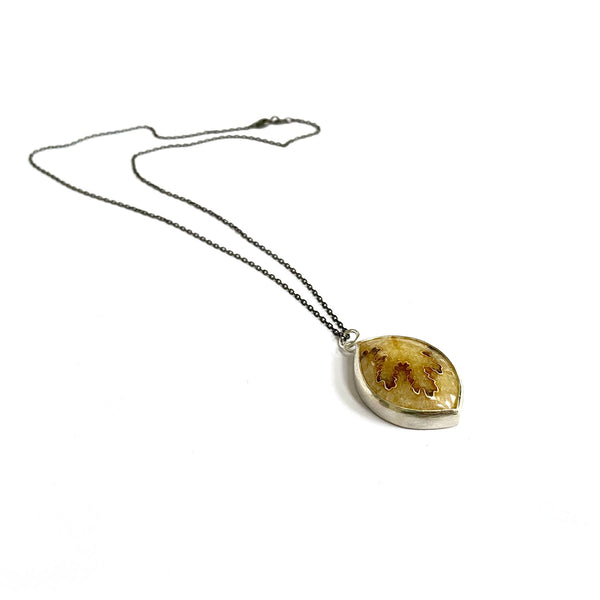 Silver & Suture Ammonite Pendant Necklace