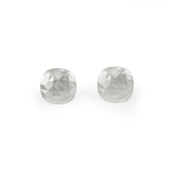 Faceted Dome Silver Earrings