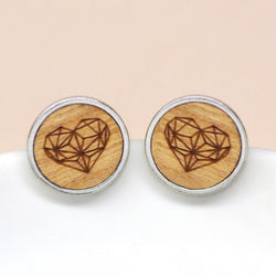 Geometric Heart Disc Earrings
