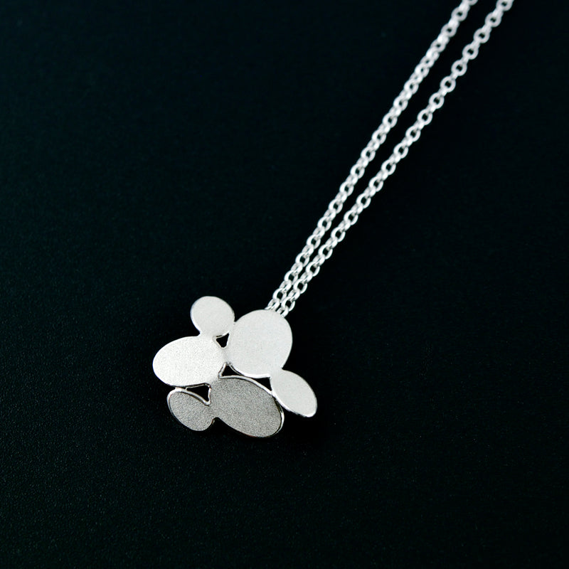 Mixed Oval Silver Pendant Necklace