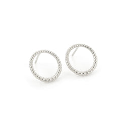 Classic Round Stud Earrings Silver