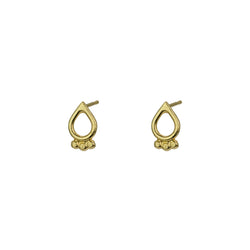 Small Tear Drop 24ct Yellow Gold Plated Silver Stud Earrings