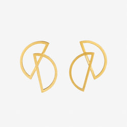 Carla Double 18ct Yellow Gold Plated Silver Stud Earrings