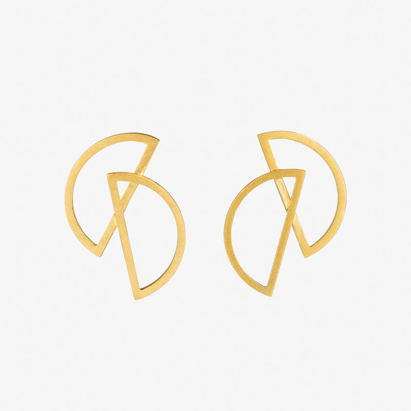 Carla Double 18ct Yellow Gold Plated Silver Stud Earrings