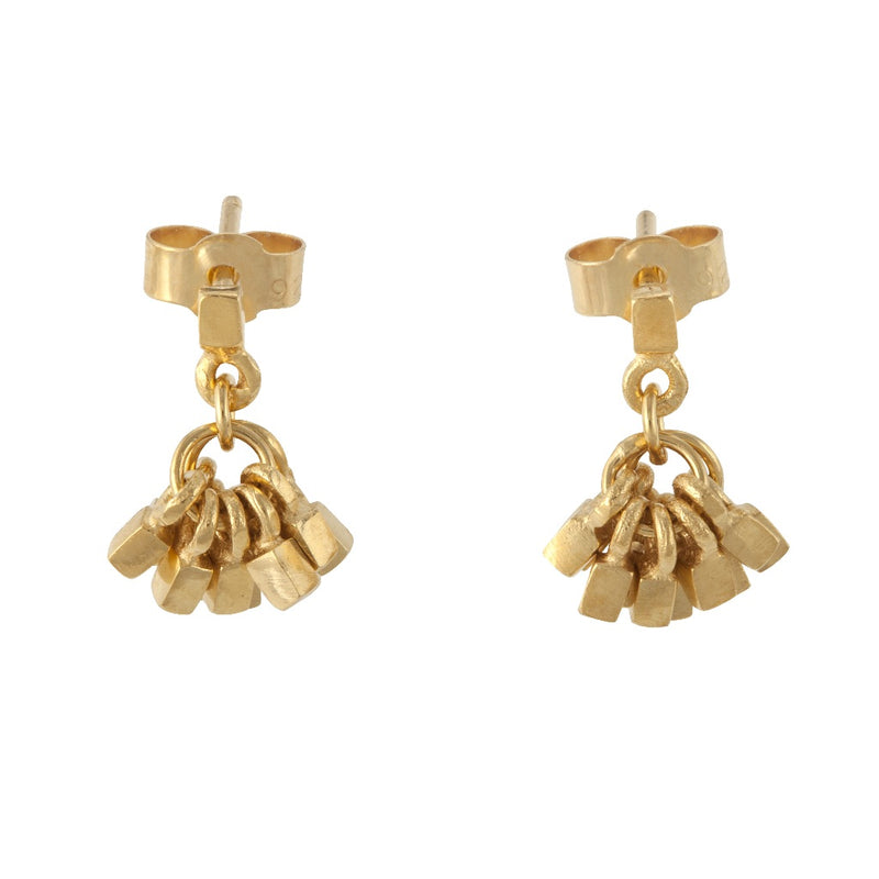 Small Tassel Earrings 18ct Yellow Gold Plated Silver