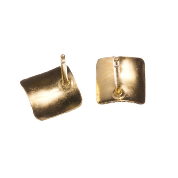 Square Studs 24ct Yellow Gold Plated Silver