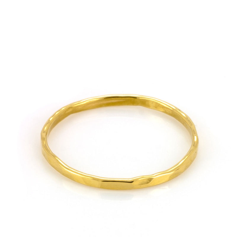 Stacker Hammered Band 18ct Yellow Gold Plated Silver