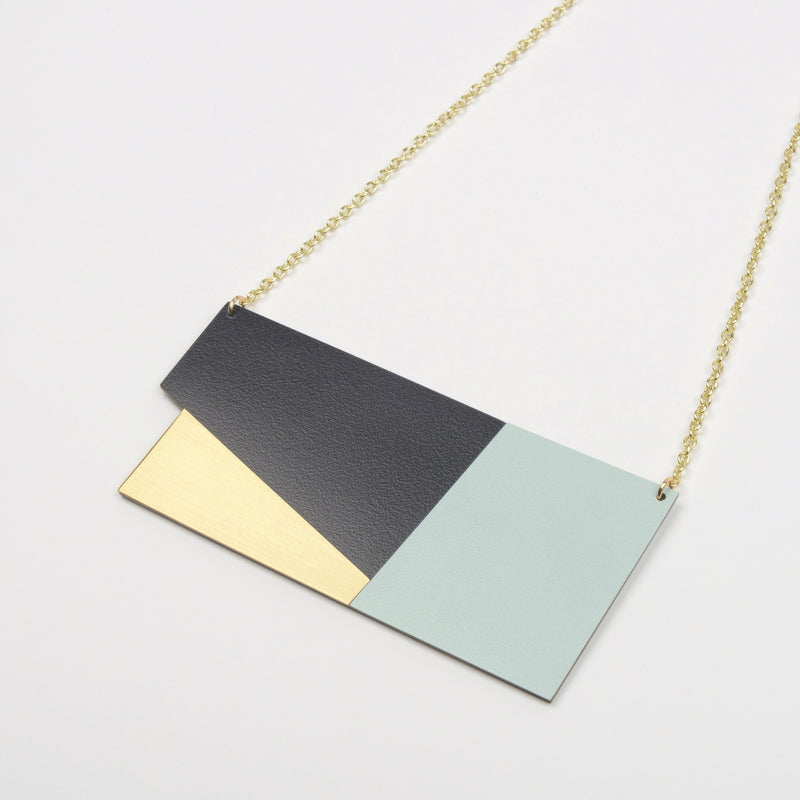 Form Necklace Panel - Brass Ice