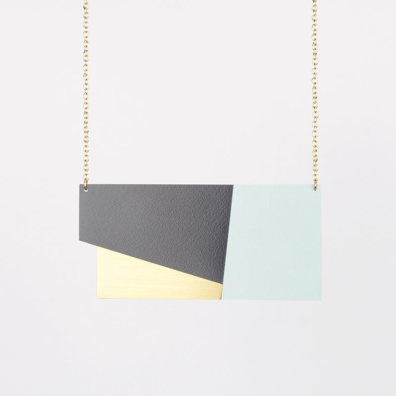 Form Necklace Panel - Brass Ice