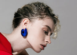 Twist Hoop Earring - Blue