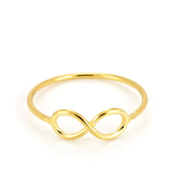 Written Infinity Ring 18ct Yellow Gold Plated Silver