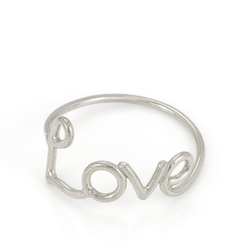 Written Love Ring Silver