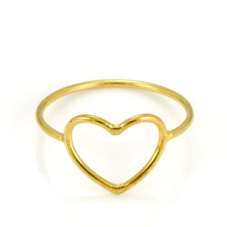 Written Heart Ring 18ct Yellow Gold Plated Silver