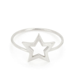 Written Star Ring Silver