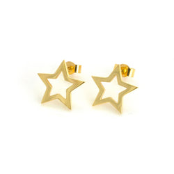Written Star Earrings - 18ct Yellow Gold Plated Silver