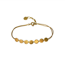 Paillette Skinny Bracelet 18ct Yellow Gold Plated Silver
