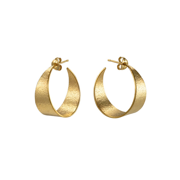 Icarus Medium Hoop Earrings - 18ct Yellow Gold Plated Silver