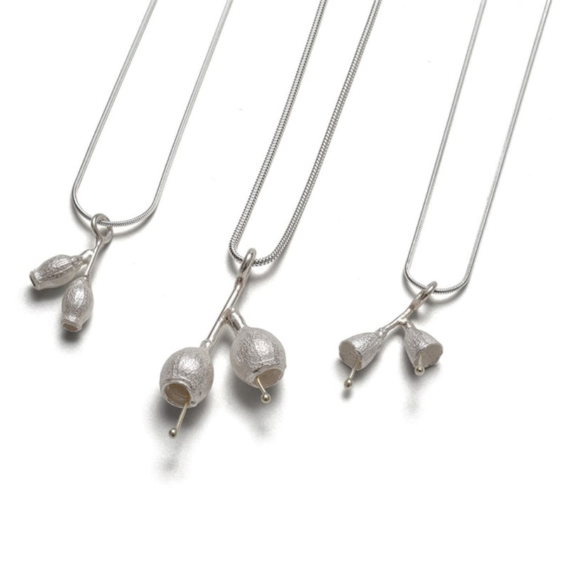 Bell Gum Nut Silver and 18ct Gold Pendant Necklace