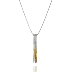 Vesper Short Tube Link Pendant Silver/18ct Yellow Gold Plated Silver