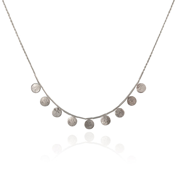 Paillette Short Necklace Silver