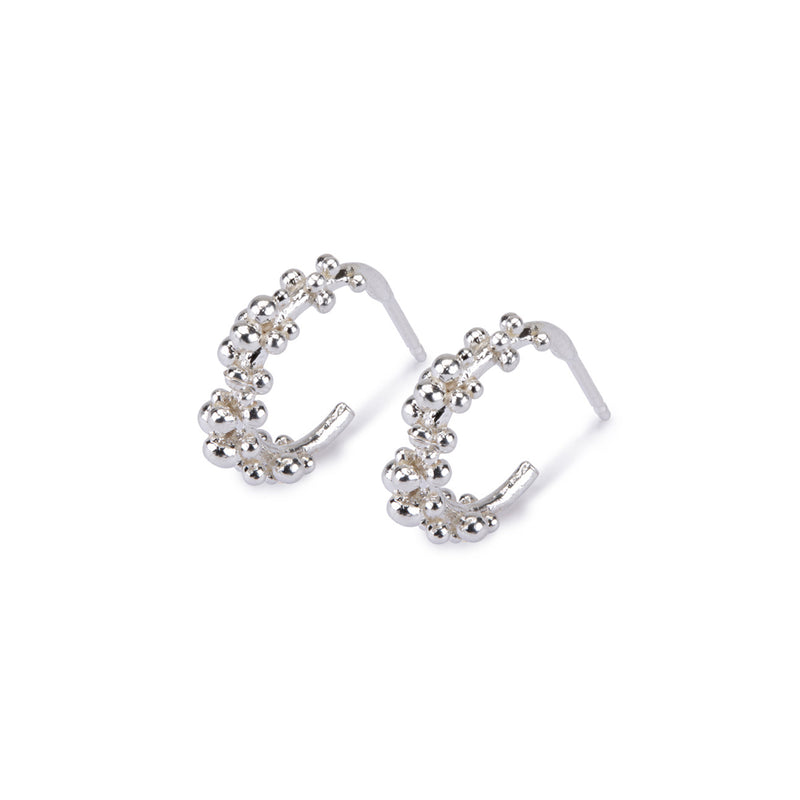 Petit Granule Silver Hoop Earring
