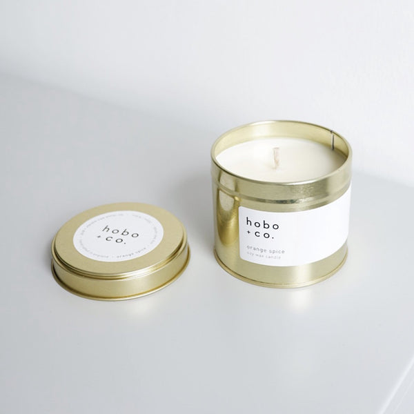 Orange Spice Large Gold Tin Candle