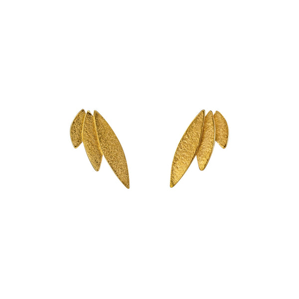 Icarus Stud Earrings 18ct Yellow Gold Plated Silver