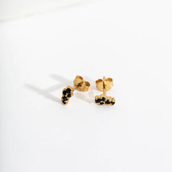 Black and Gold Vermeil Galaxy Mini Stud Earrings