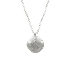 Faceted Dome Silver Pendant Necklace