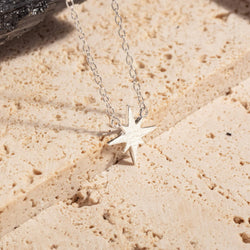 BRUSHED SILVER NORTH STAR NECKLACE