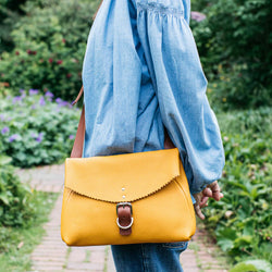 Camille Golden Yellow Handcrafted Leather Bag