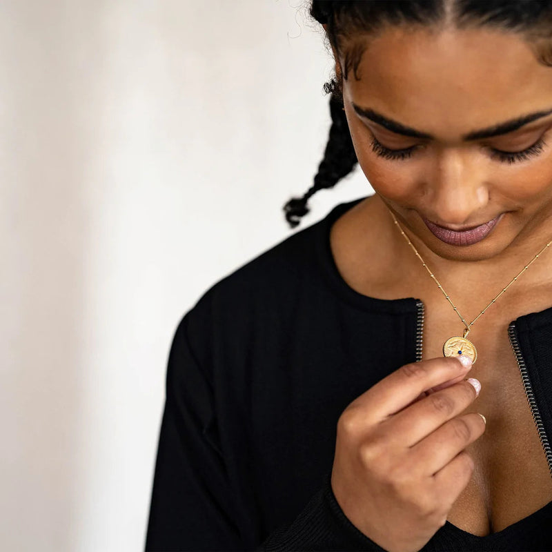 "THRIVE" SHORTHAND GOLD VERMEIL COIN NECKLACE