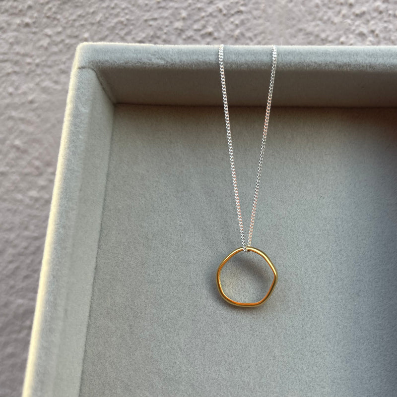 Cave Tiny Mini 23ct Yellow Gold Plated Silver Pendant (option 2)
