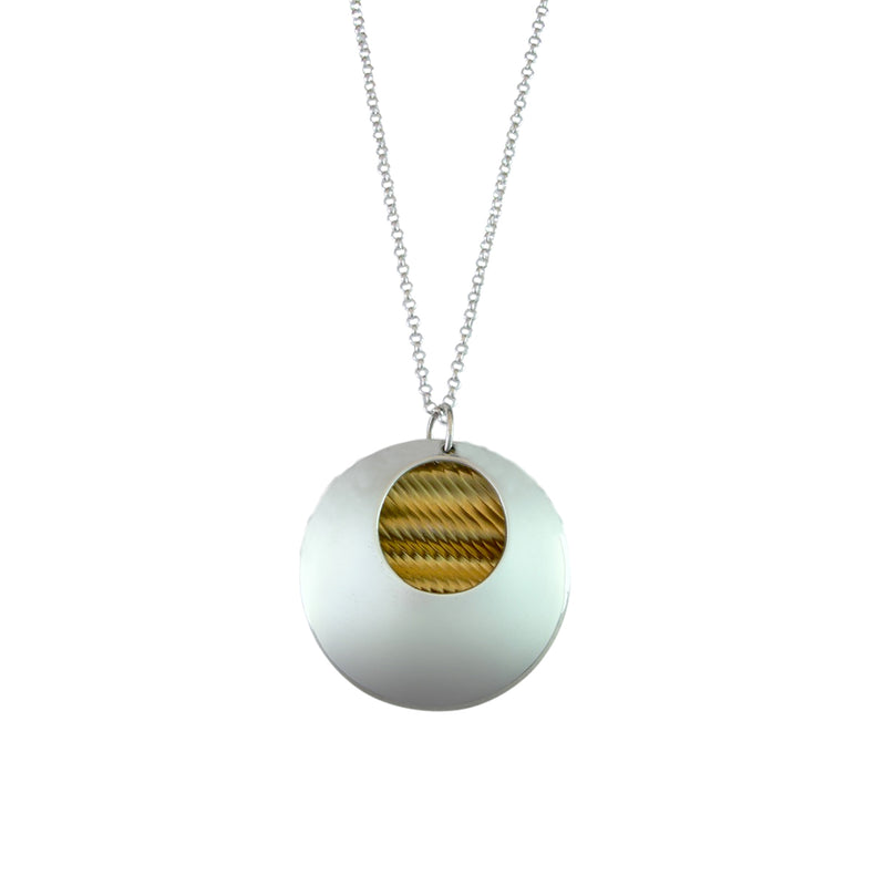 Circular Pebble Necklace, 24ct Yellow Gold Plated Silver