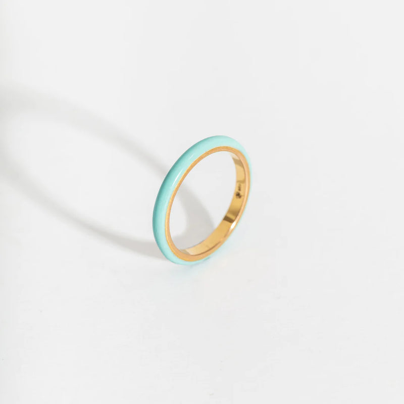 Isle Of Paradise Turquoise Enamel Stacking Ring