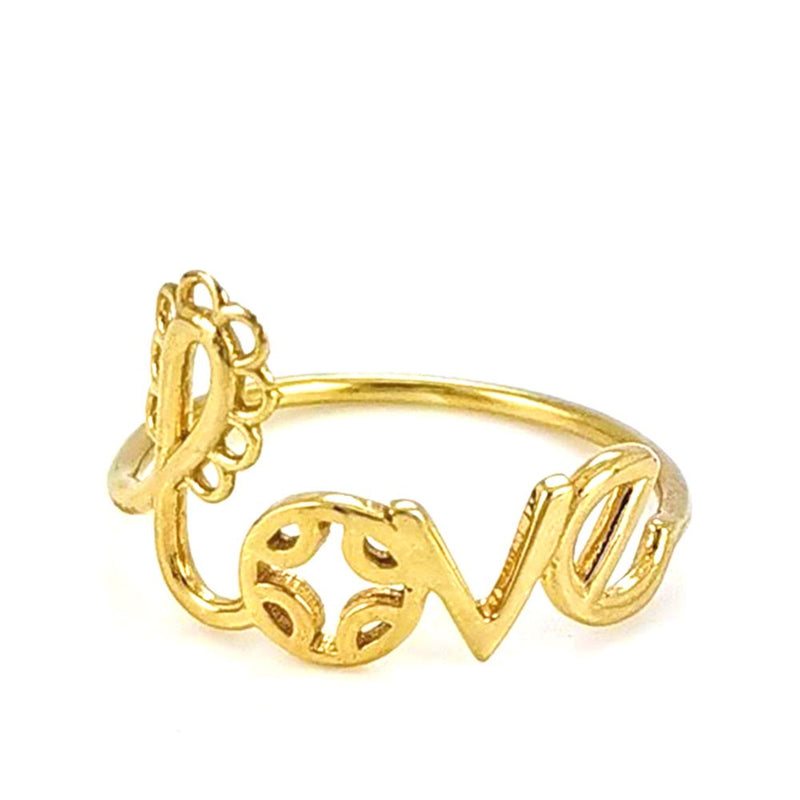 Femme Love Ring 18ct Yellow Gold Plated Silver