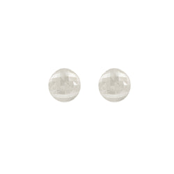 Round Faceted Silver Earrings