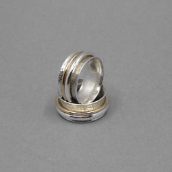 Silver & 14ct Yellow Gold Filled Spinner Ring