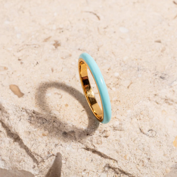 Isle Of Paradise Turquoise Enamel Stacking Ring