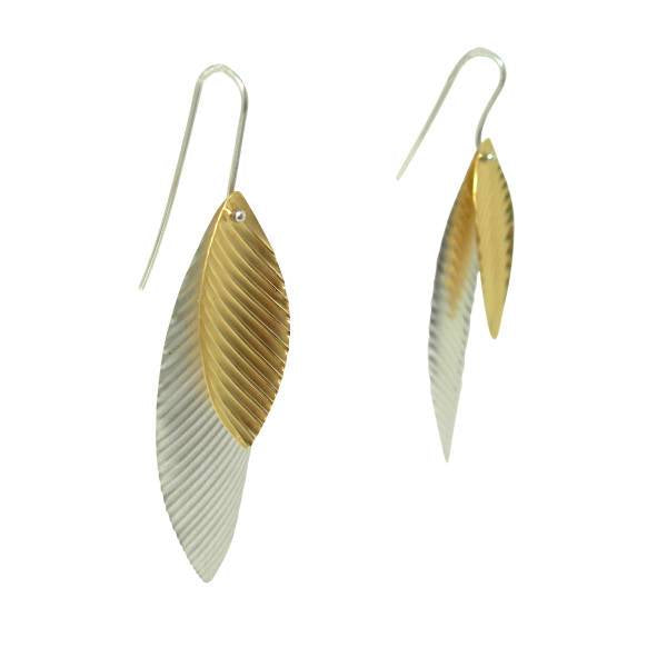 Liquid Sun Long Drop Earrings, Silver & 24ct Gold Plating