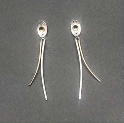 Silver & 14ct Gold Filled Swaying Earrings With Detachable Studs