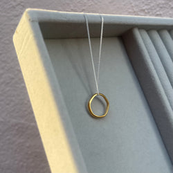 Cave Tiny Mini 23ct Yellow Gold Plated Silver Pendant (option 2)