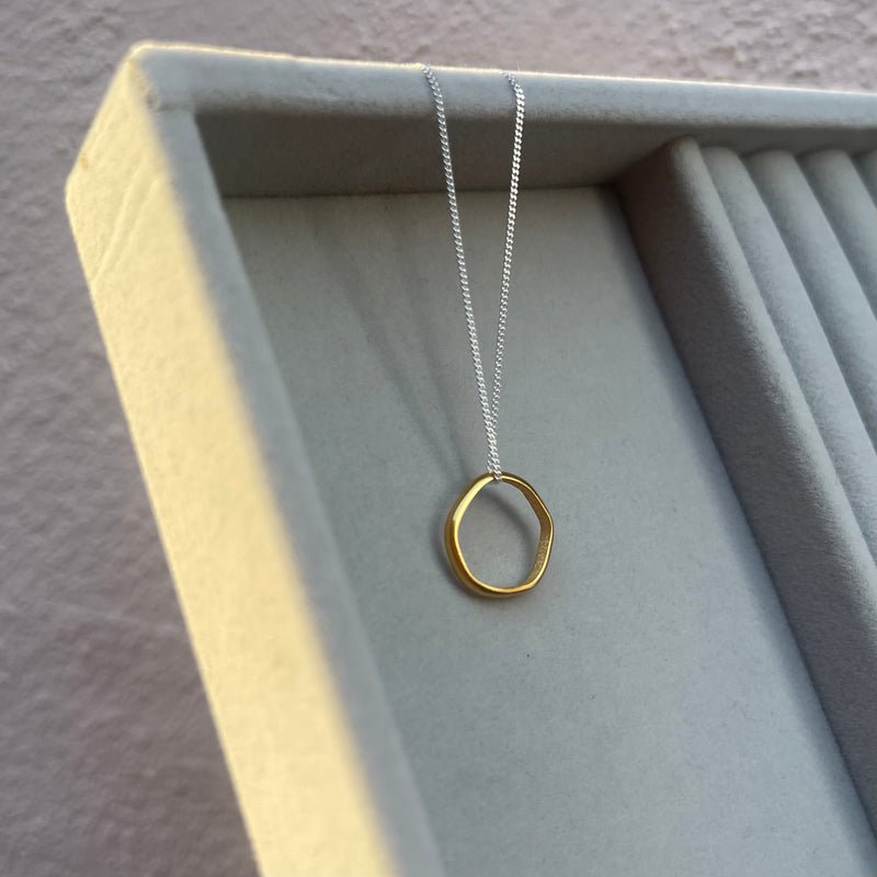 Cave Tiny Mini 23ct Yellow Gold Plated Silver Pendant (option 2)