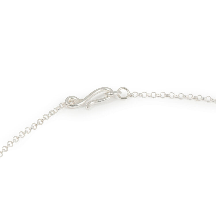 Faceted Teardrop Silver Pendant Necklace