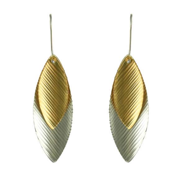 Liquid Sun Long Drop Earrings, Silver & 24ct Gold Plating