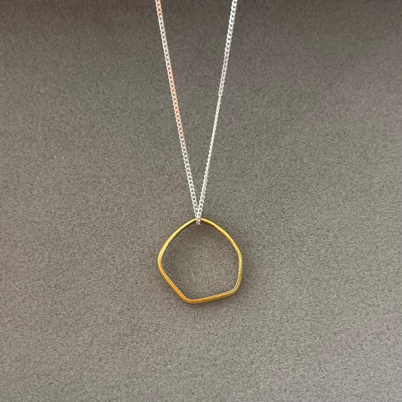 Cave Mini 23ct Yellow Gold Plated Silver Pendant (option 1)