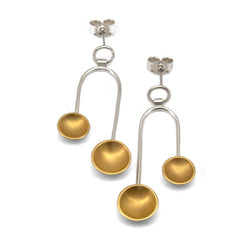 Double Deco Large Balance Drops - 24ct Yellow Gold Plated Silver