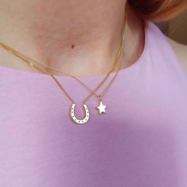 Dainty Star Necklace 18ct Yellow Gold Plated Silver